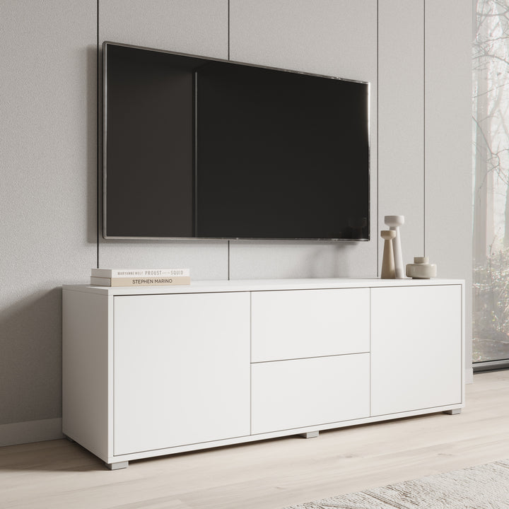 Gideon - TV-Meubel - Wit - 141x41x50 cm