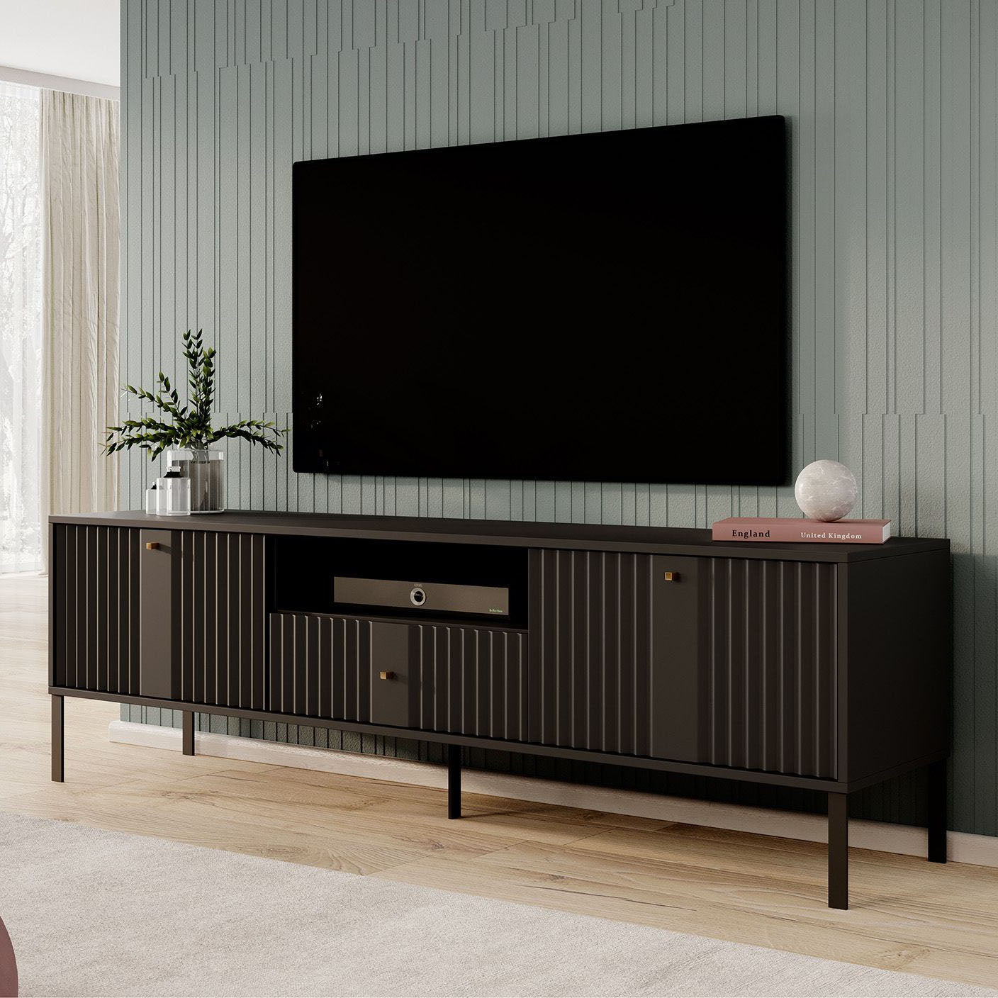 Kaylan - TV-Meubel - Zwart - 180 cm