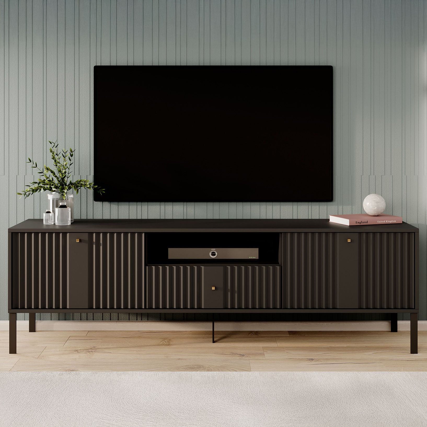 Kaylan - TV-Meubel - Zwart - 180 cm
