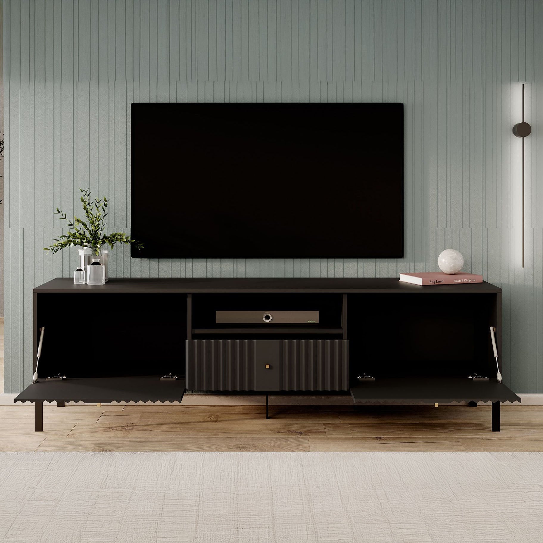 Kaylan - TV-Meubel - Zwart - 180 cm