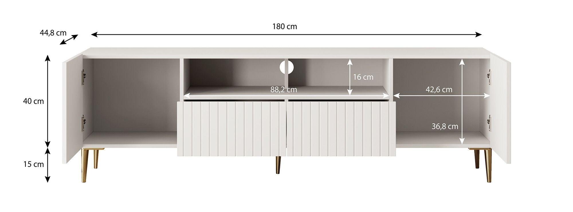 King - TV-Meubel - Wit - 180 cm