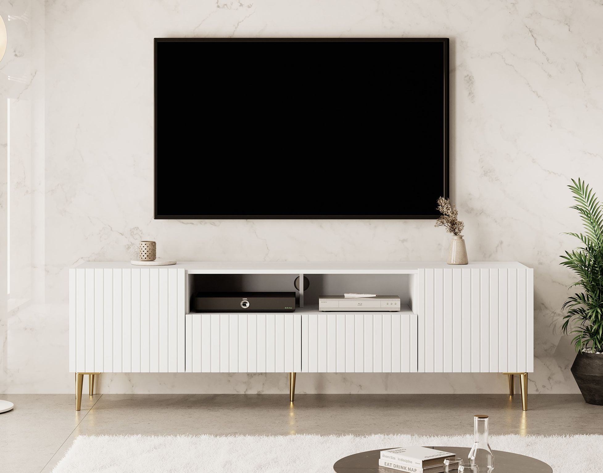 King - TV-Meubel - Wit - 180 cm