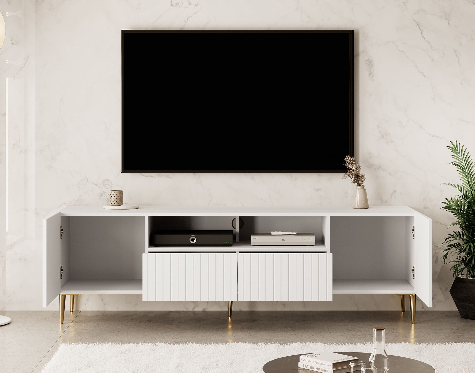 King - TV-Meubel - Wit - 180 cm