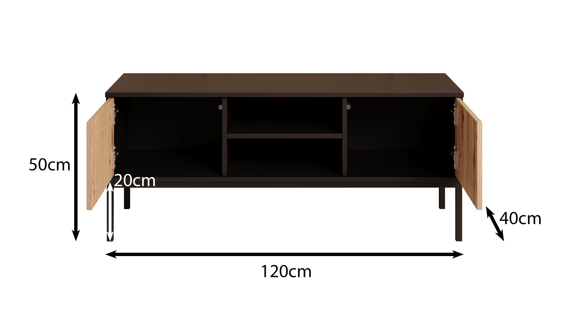Lagos - TV-Meubel met 2 deuren - Eiken - 120 cm
