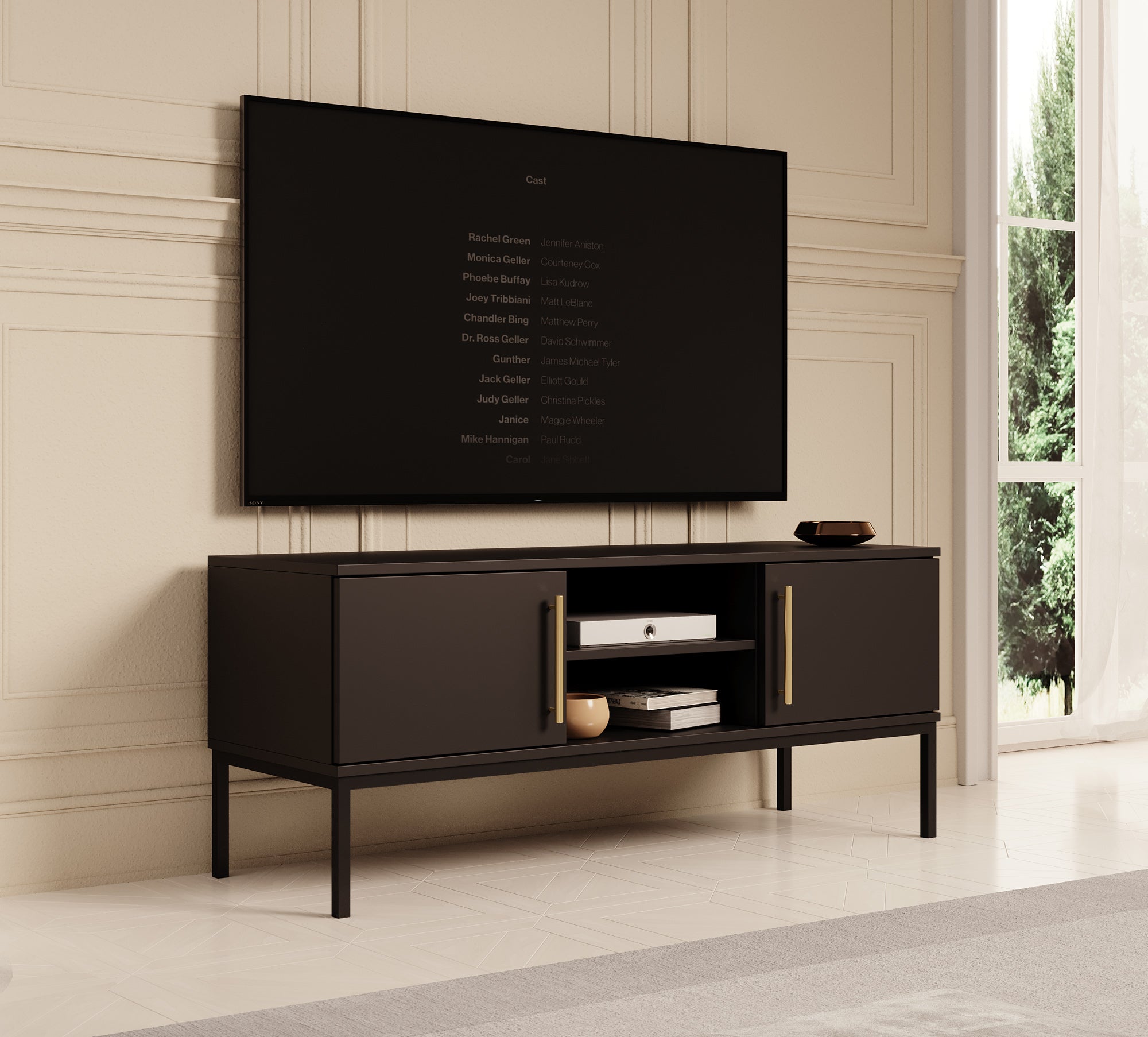 Lagos - TV-Meubel met 2 deuren - Zwart - 120 cm