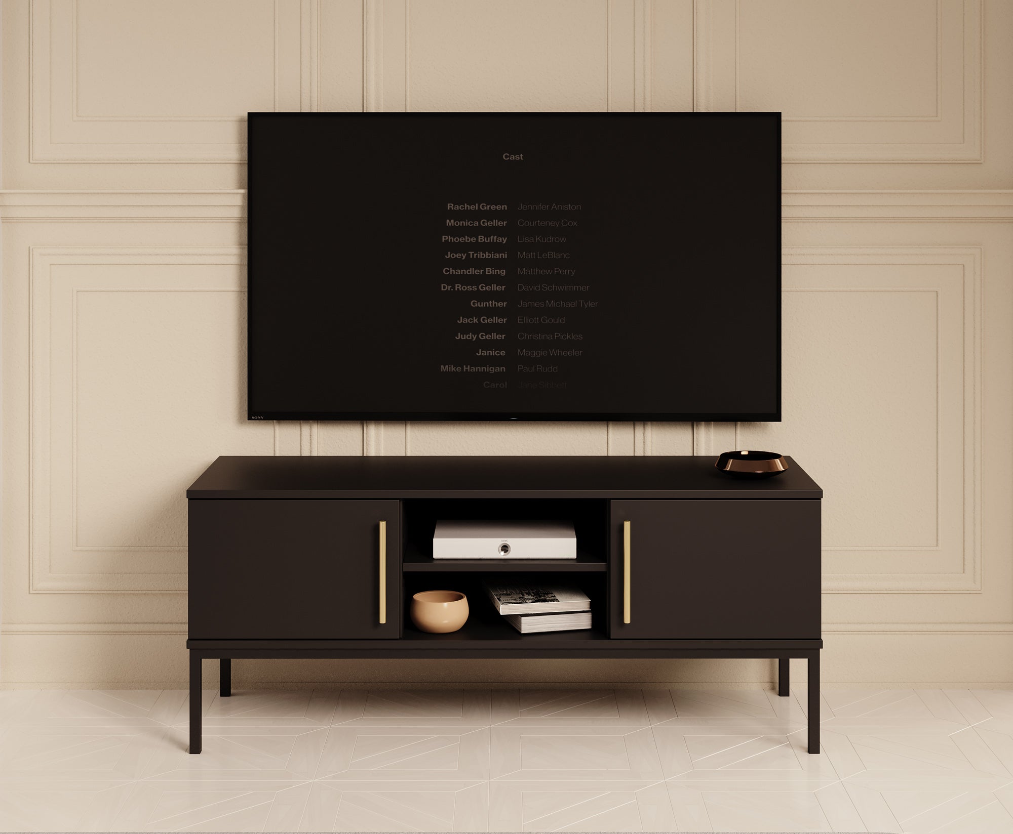 Lagos - TV-Meubel met 2 deuren - Zwart - 120 cm