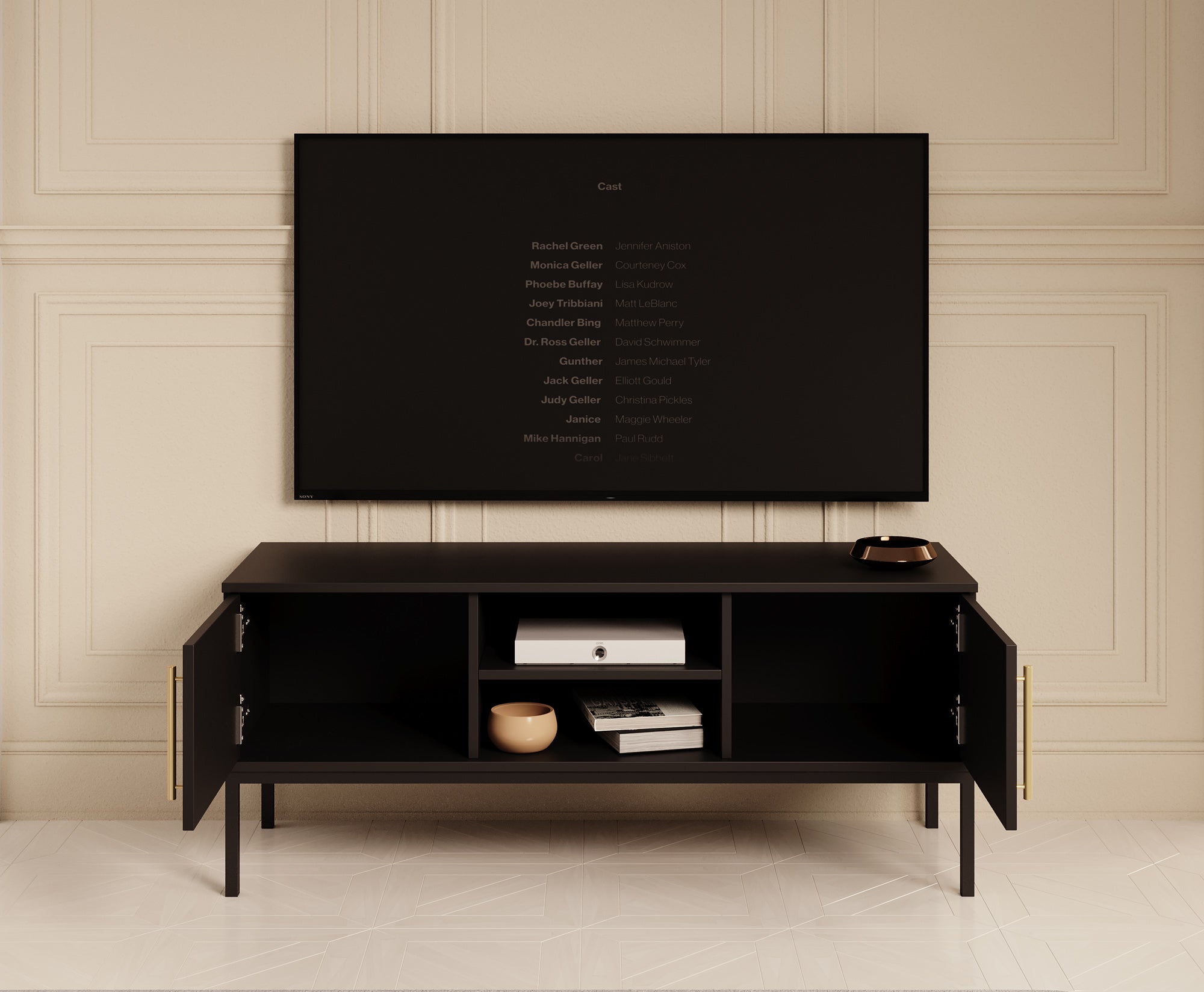 Lagos - TV-Meubel met 2 deuren - Zwart - 120 cm