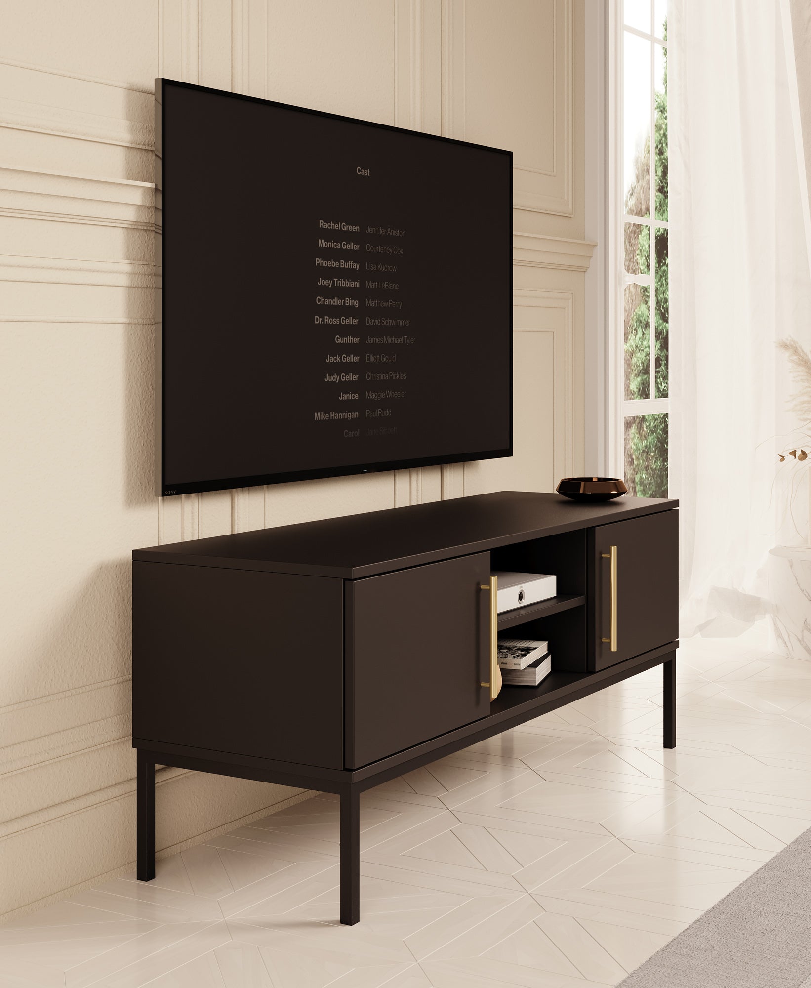 Lagos - TV-Meubel met 2 deuren - Zwart - 120 cm