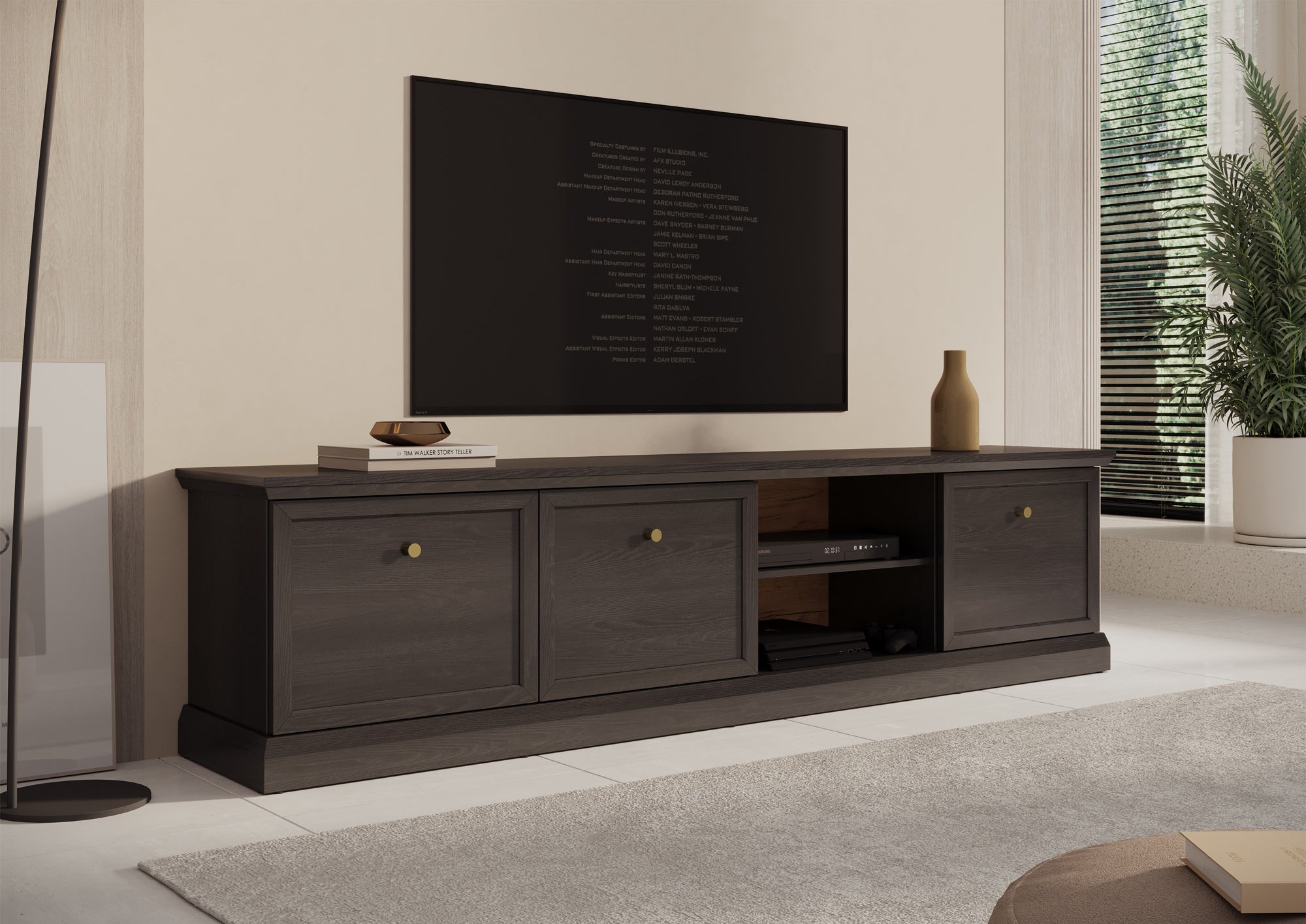 Leroy - TV-Meubel - Zwart eiken - 206 cm