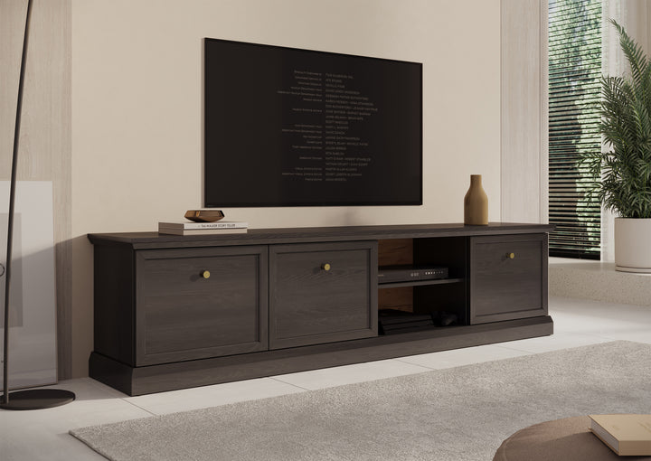 Leroy - TV-Meubel - Zwart eiken - 206 cm