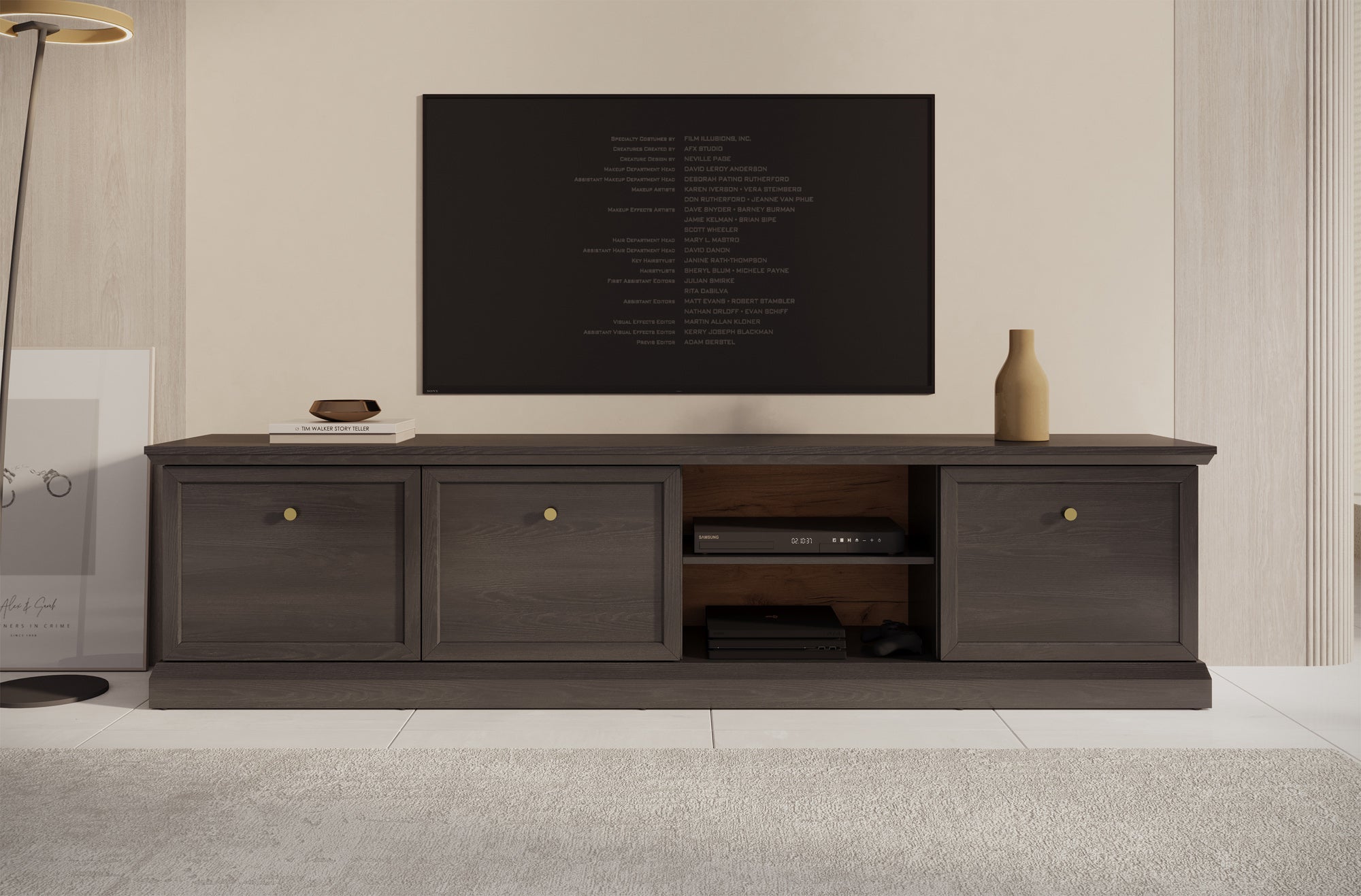 Leroy - TV-Meubel - Zwart eiken - 206 cm