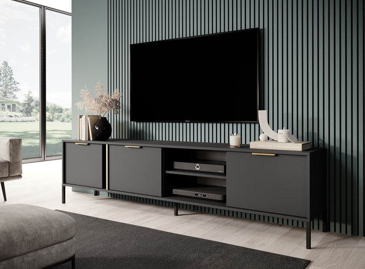 Loren - TV-Meubel - Antraciet  - 203 cm