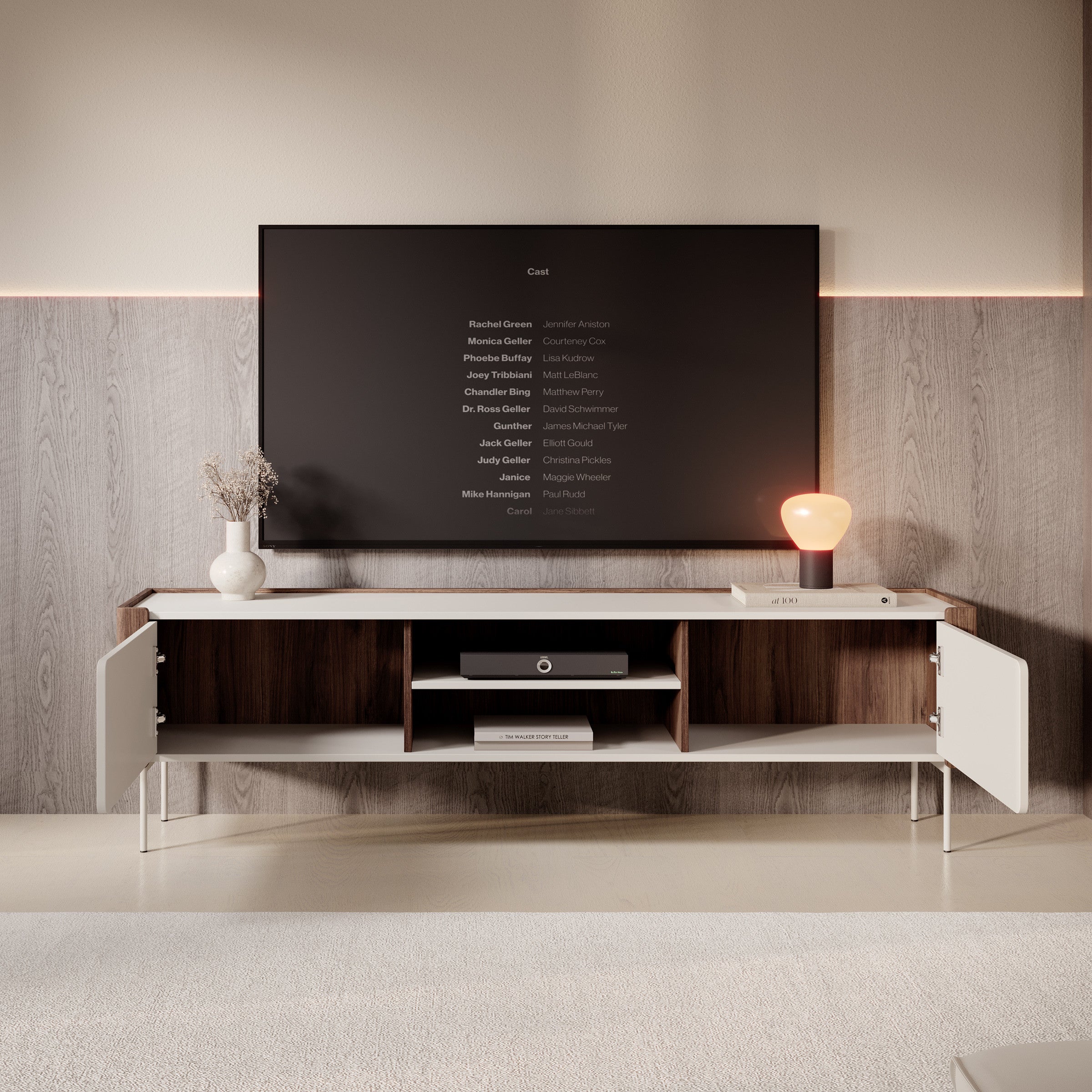 Lux - TV-Meubel - Beige - 180x39x52 cm