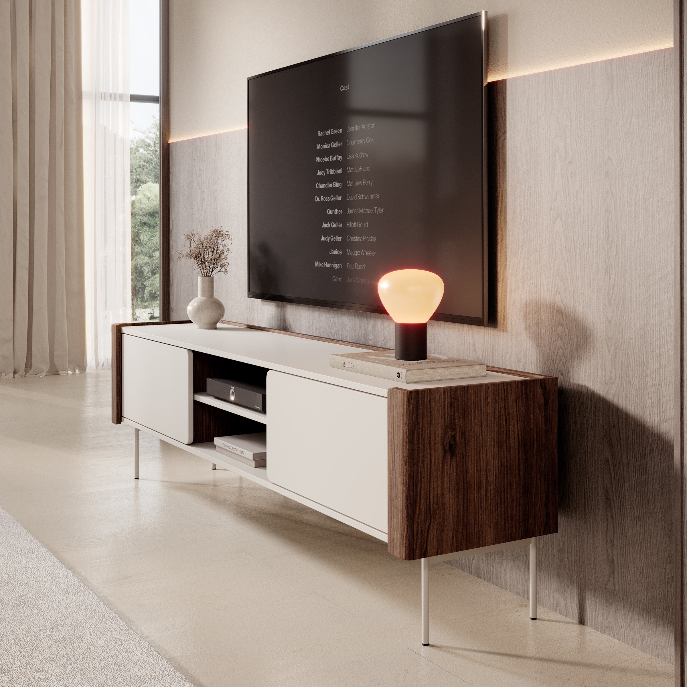 Lux - TV-Meubel - Beige - 180x39x52 cm