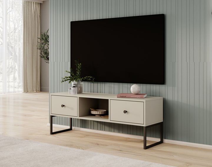 Lyndall - TV-Meubel met 2 lades - Beige - 115 cm