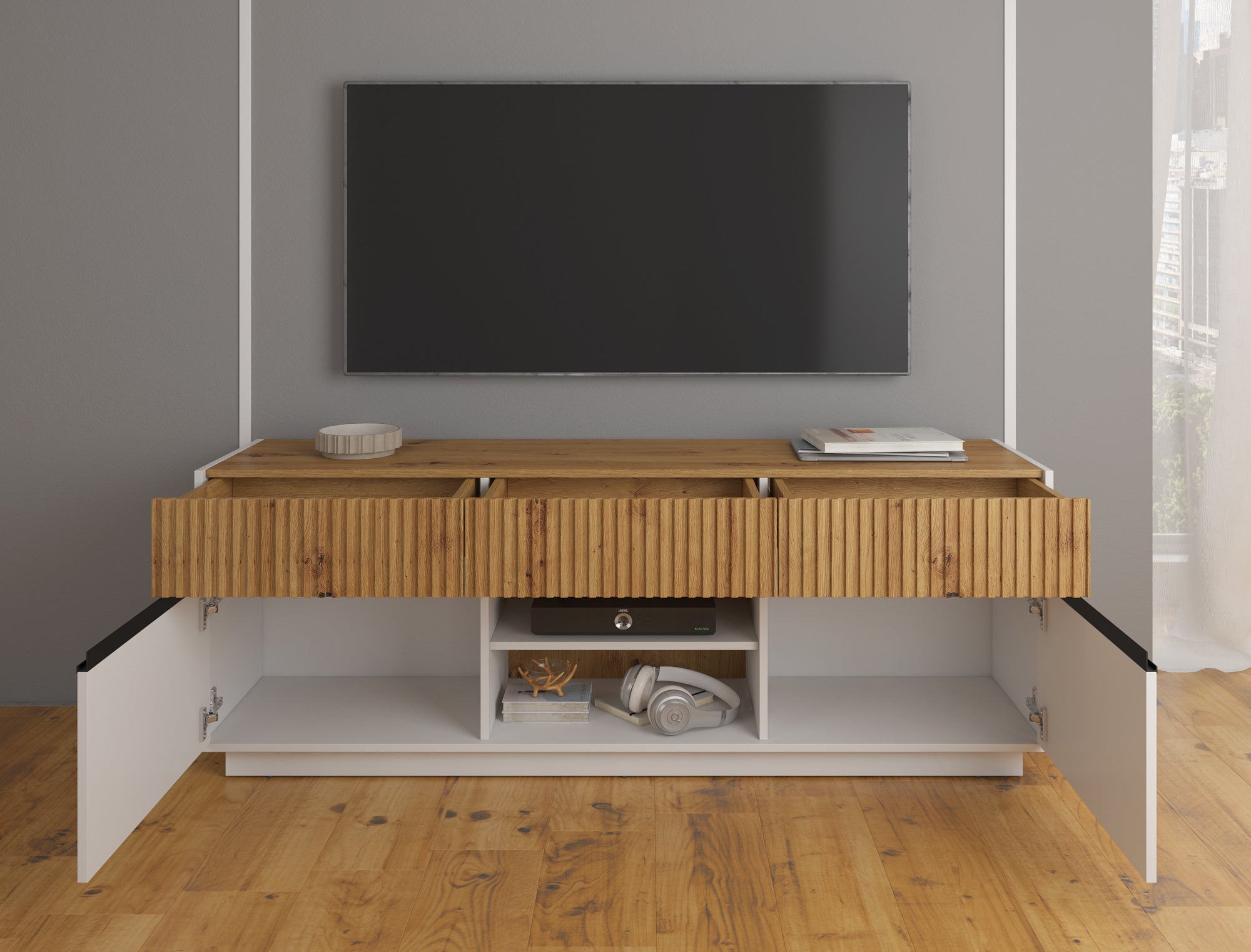 TV-Meubel Madeline - Wit - 166 cm