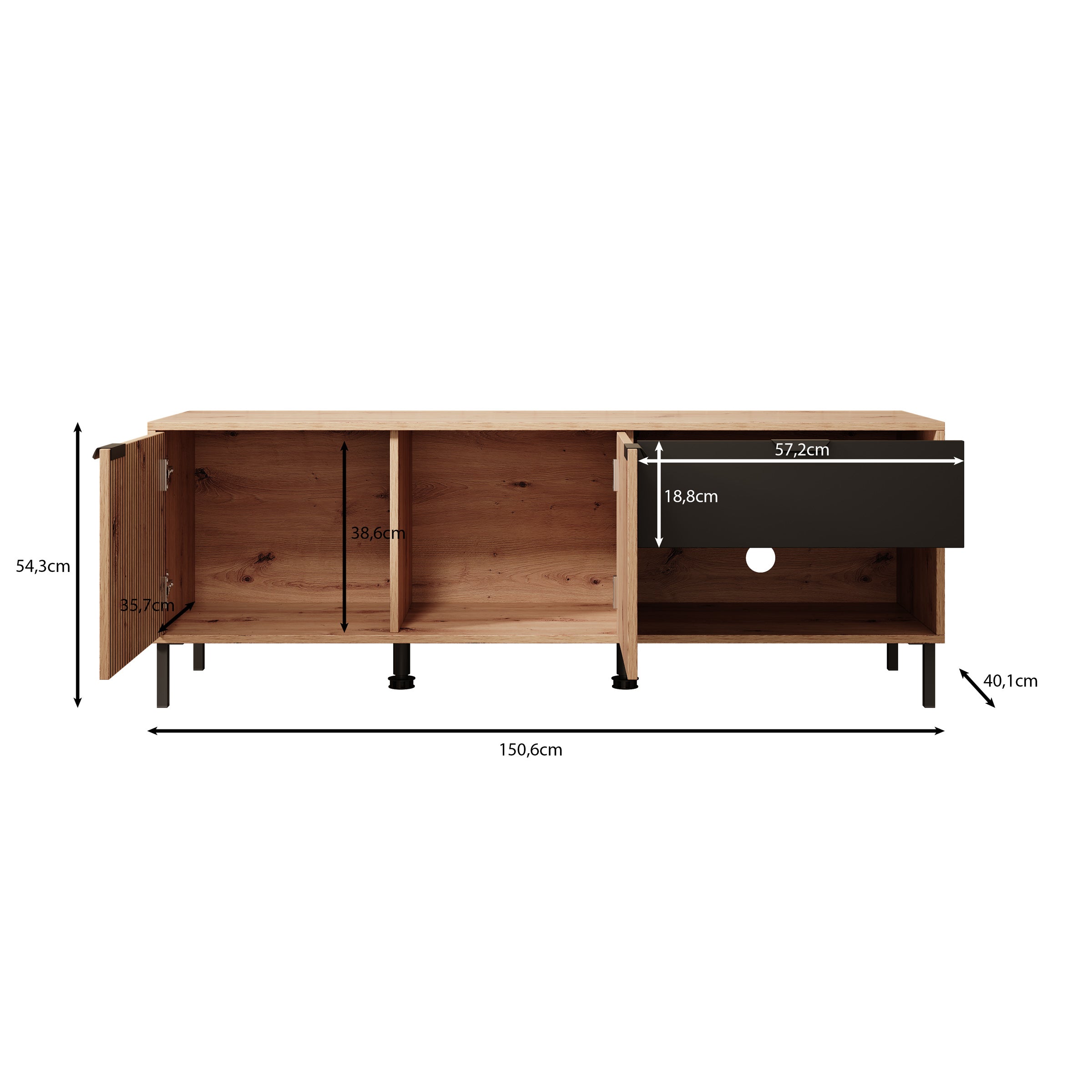 Malaika - TV-Meubel - Eiken - 150 cm