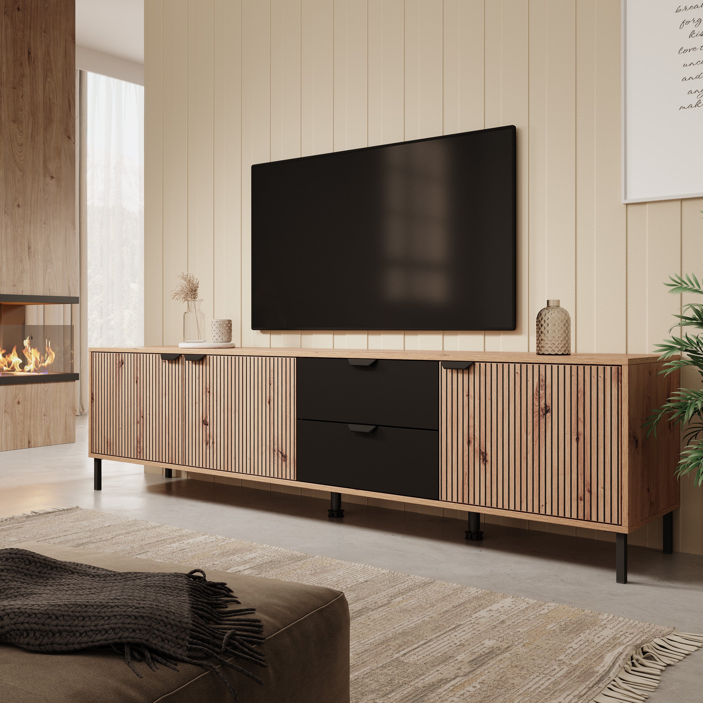 Malaika - TV-Meubel - Eiken - 208 cm