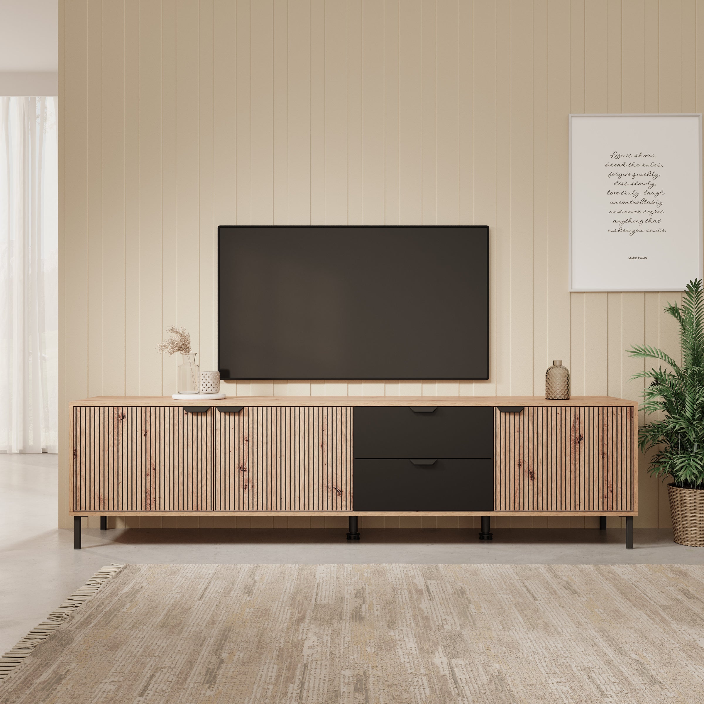 Malaika - TV-Meubel - Eiken - 208 cm