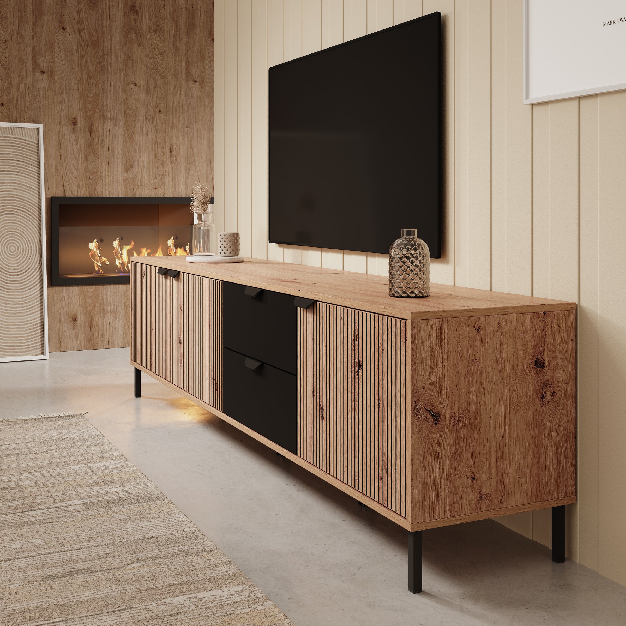 Malaika - TV-Meubel - Eiken - 208 cm