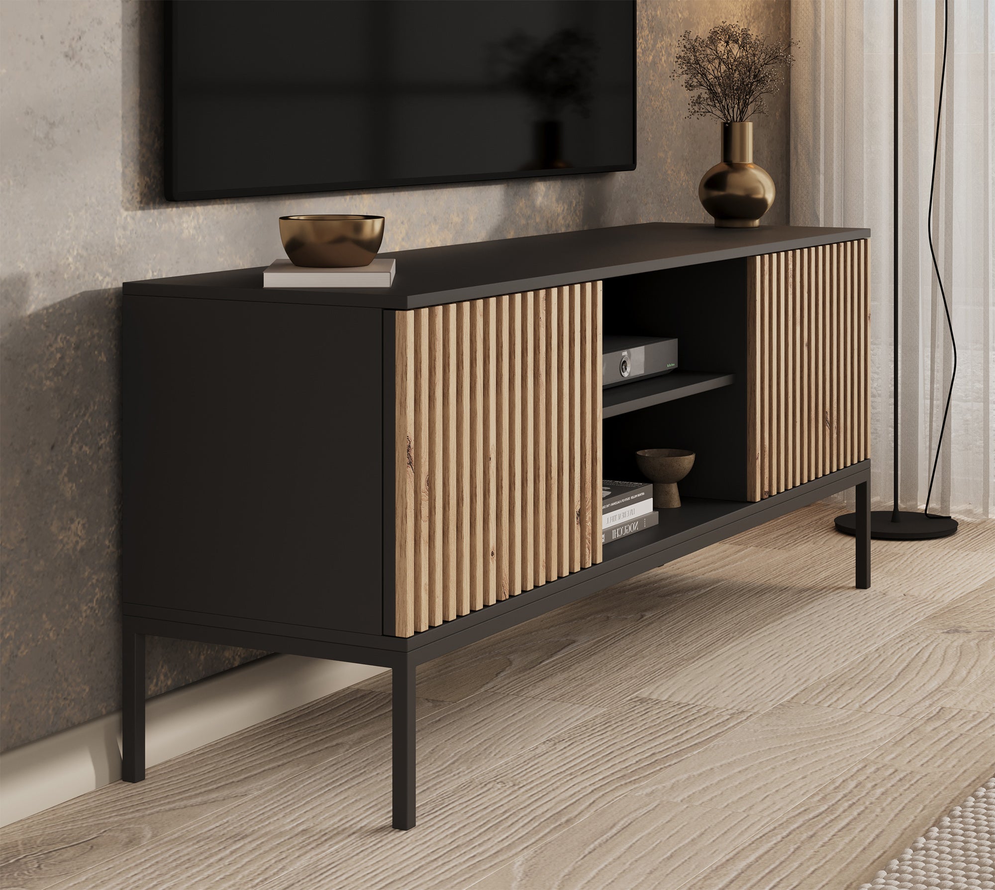 Marbella - TV-Meubel staand - Zwart - 150 cm