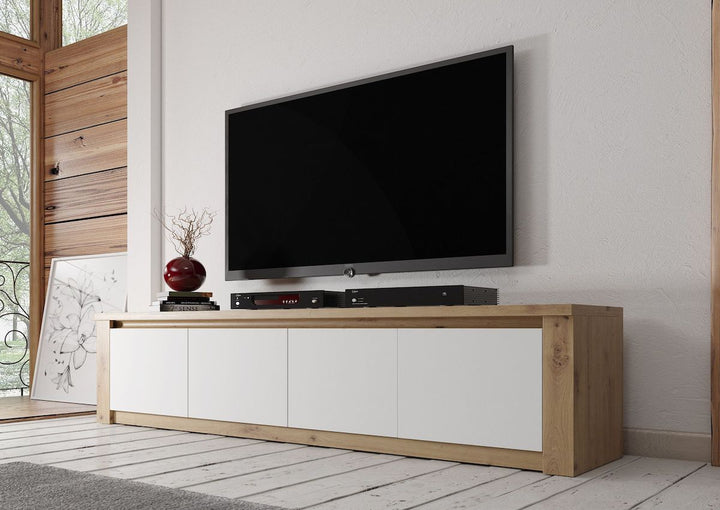 Melody - TV-Meubel met 4 deuren - Wit/eiken - 170 cm