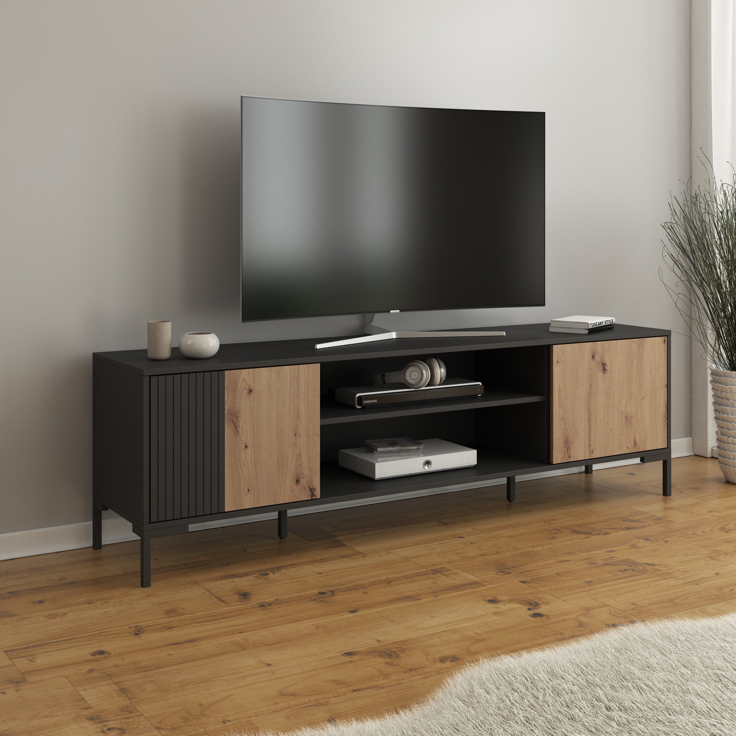 Molina - TV-Meubel - Zwart  - 180 cm