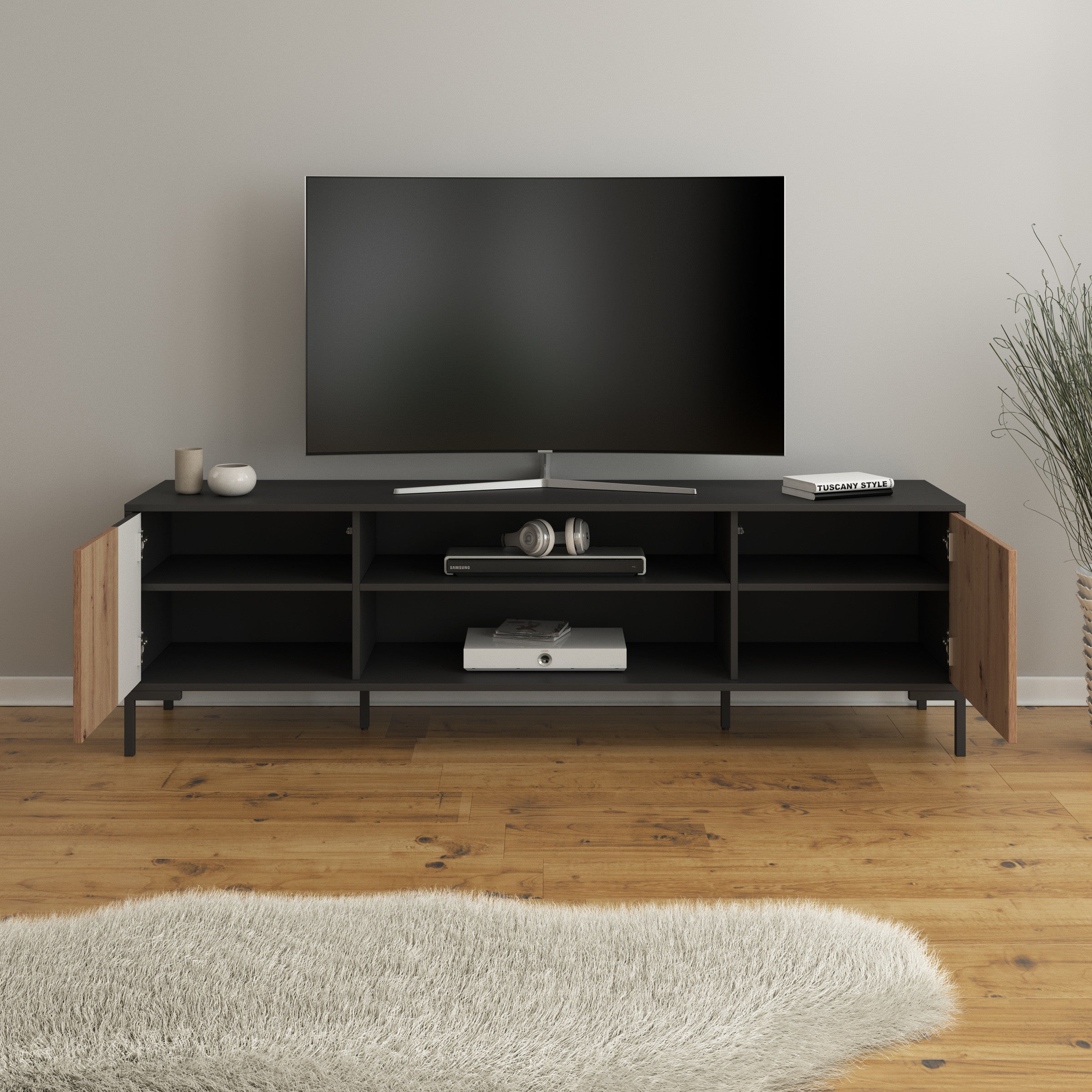 Molina - TV-Meubel - Zwart  - 180 cm