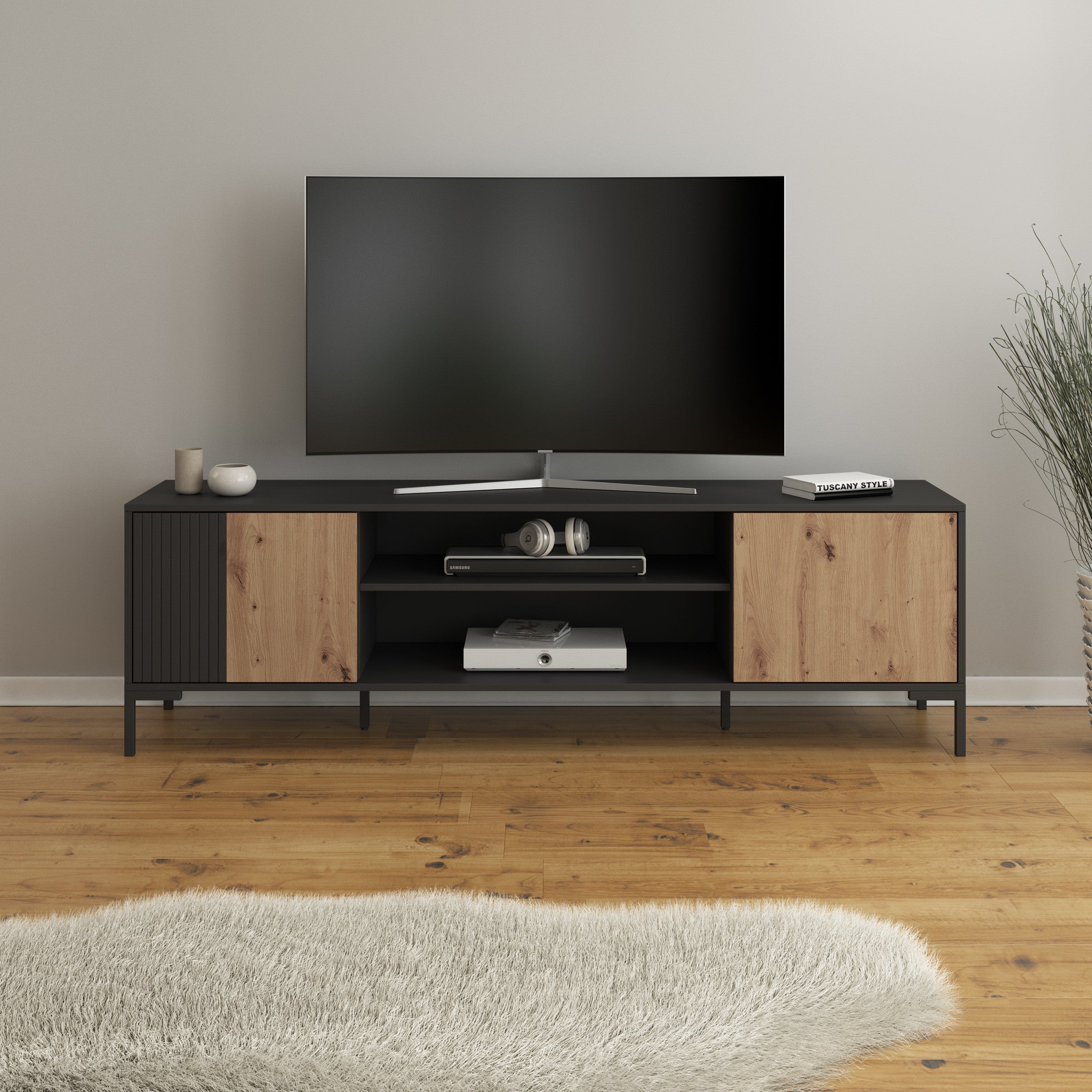 Molina - TV-Meubel - Zwart  - 180 cm