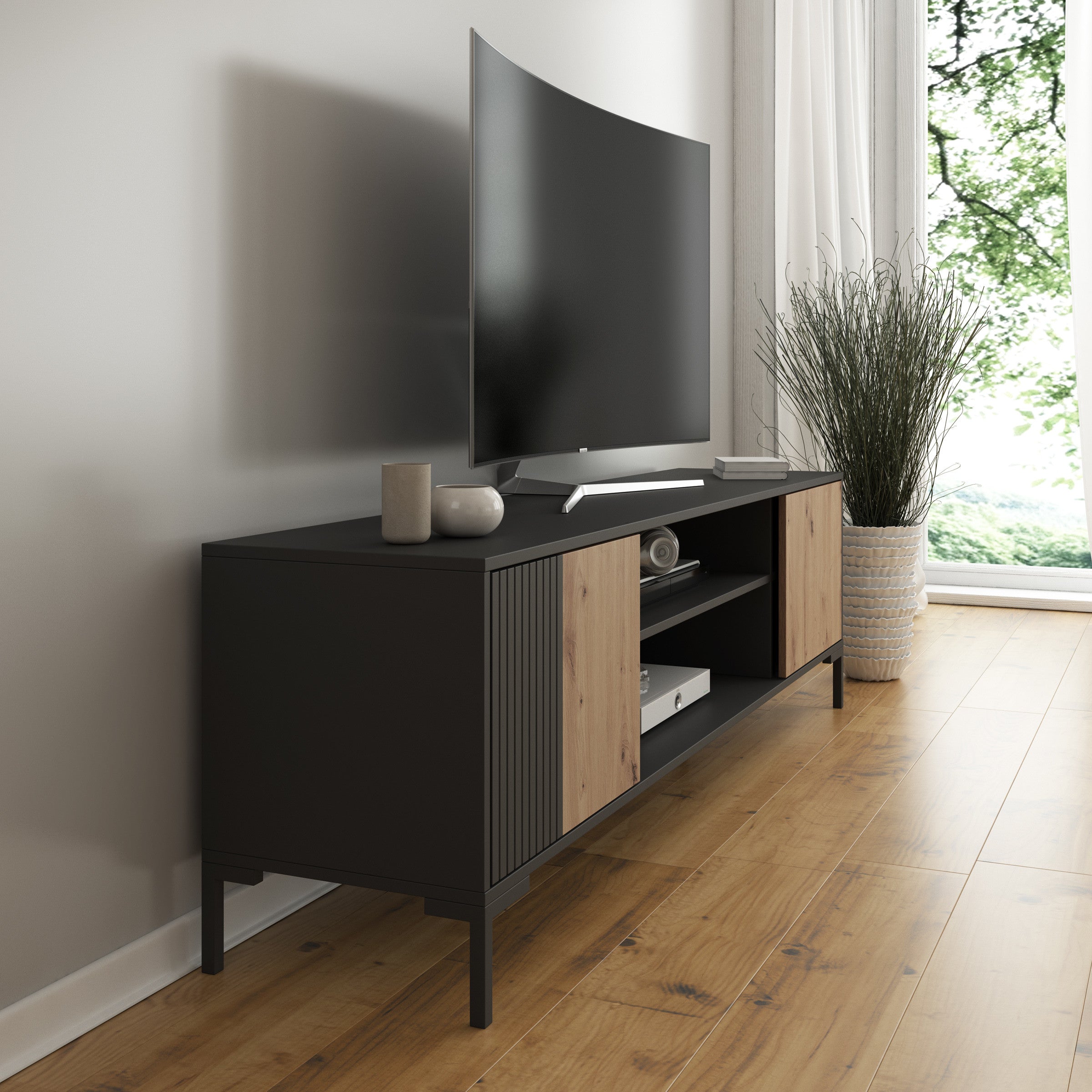 Molina - TV-Meubel - Zwart  - 180 cm