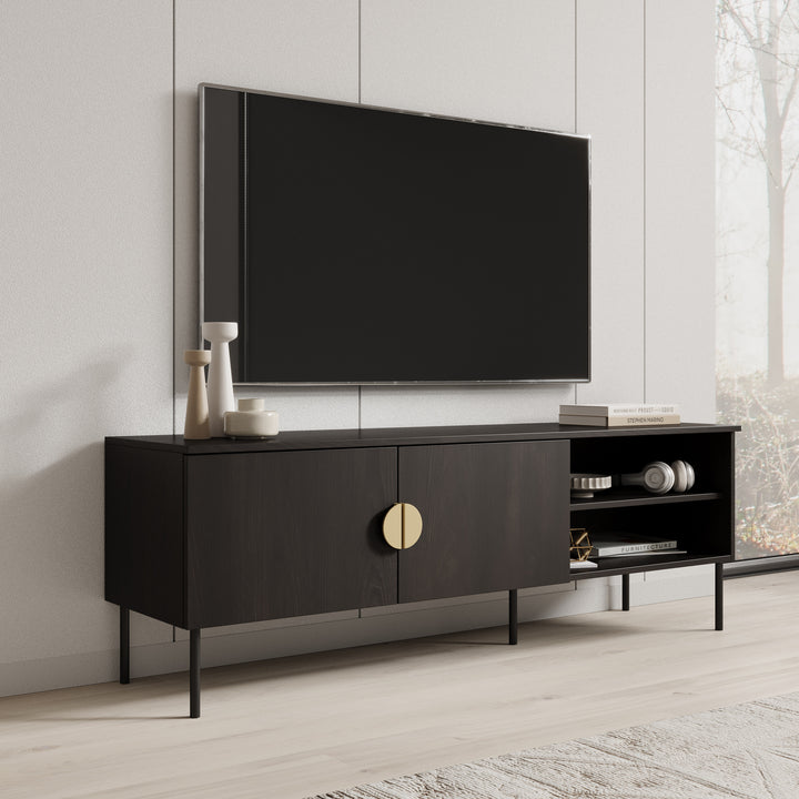 Monor - TV-Meubel - Zwart eiken