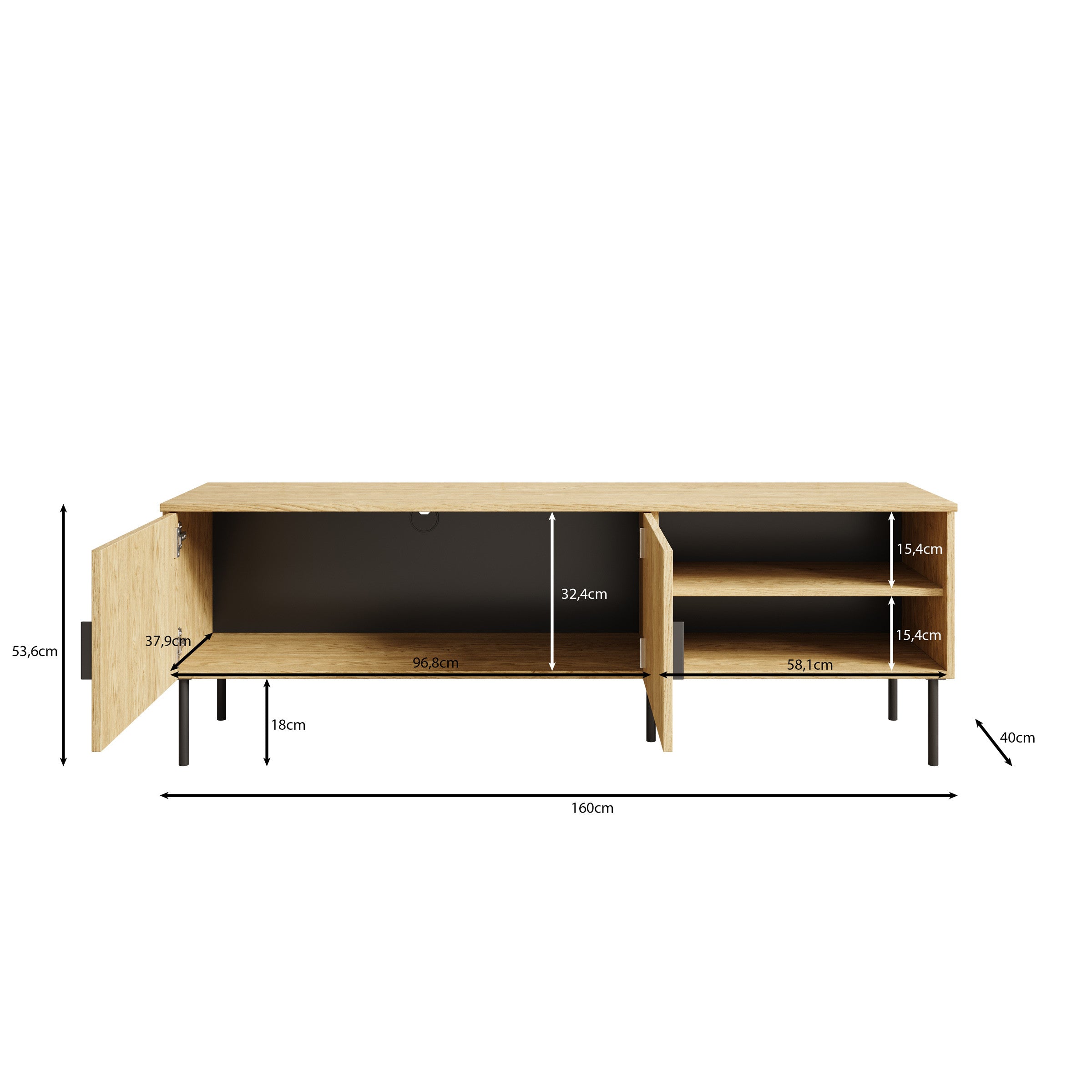 Monor - TV-Meubel - Eiken