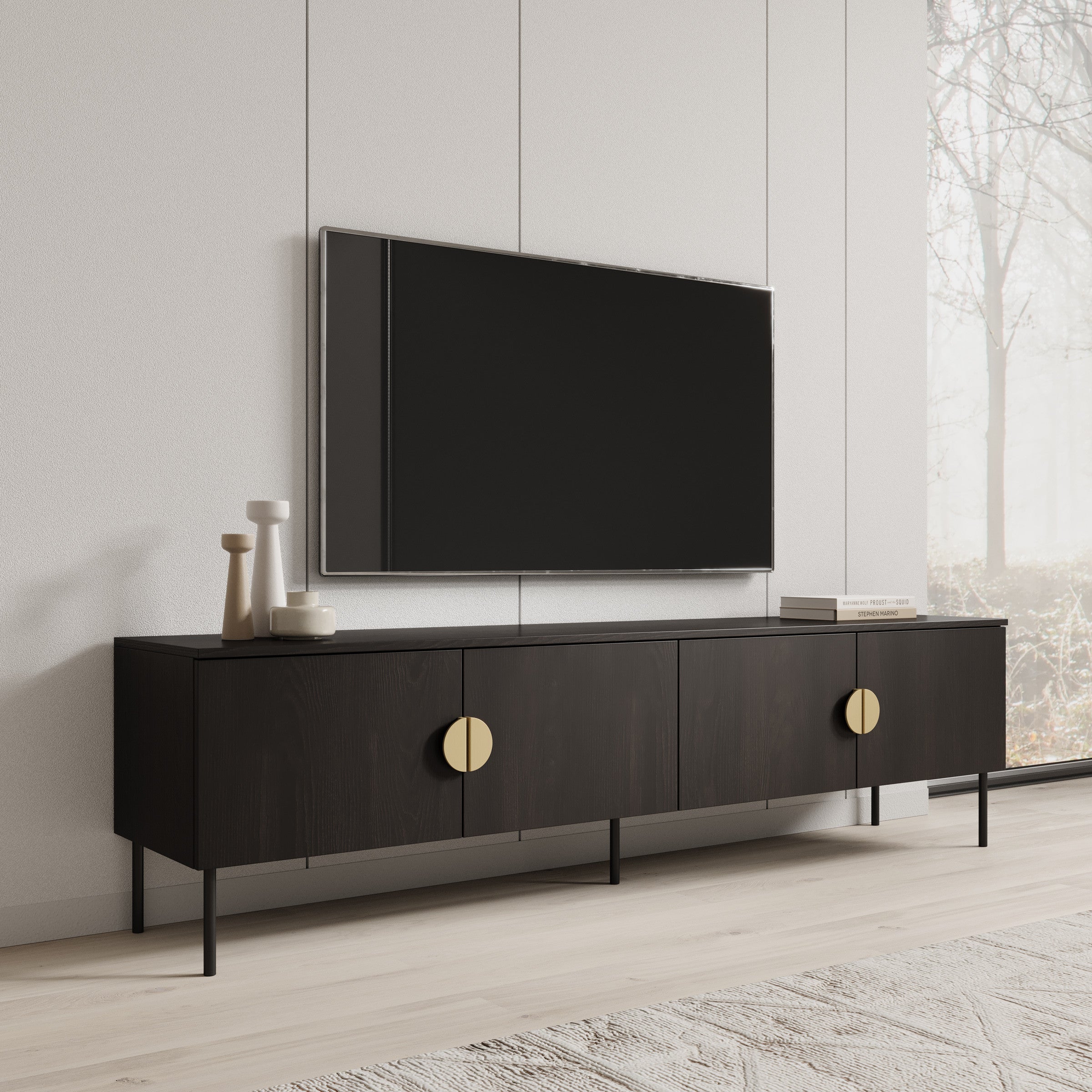 Monor - TV-Meubel - Zwart eiken
