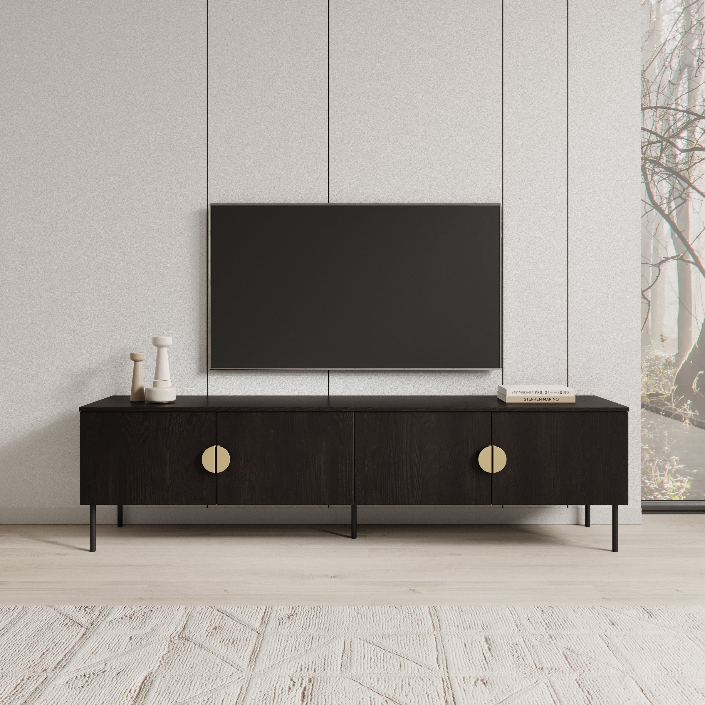 Monor - TV-Meubel - Zwart eiken