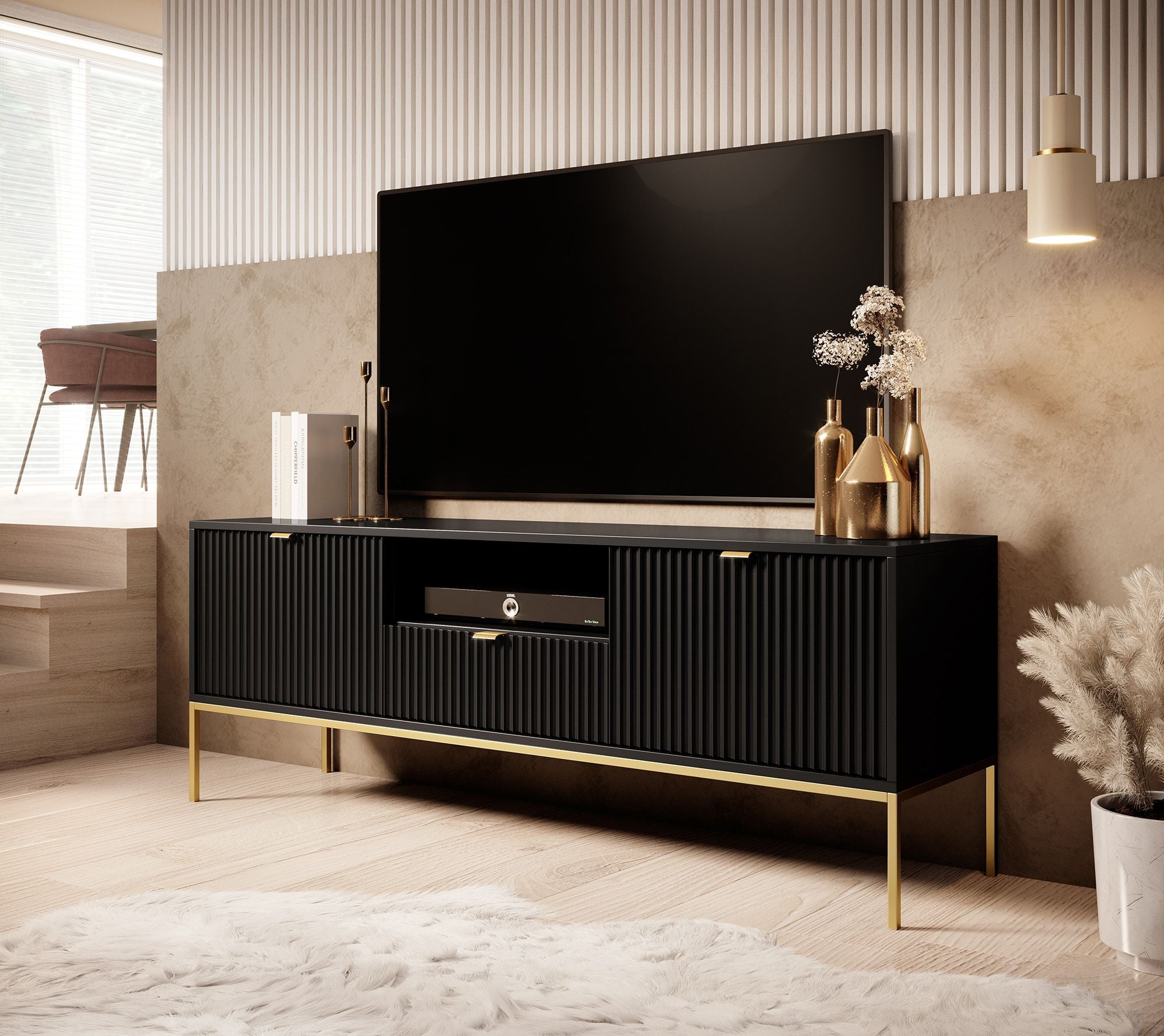 Navil 2 - TV-Meubel - Zwart  - 154 cm