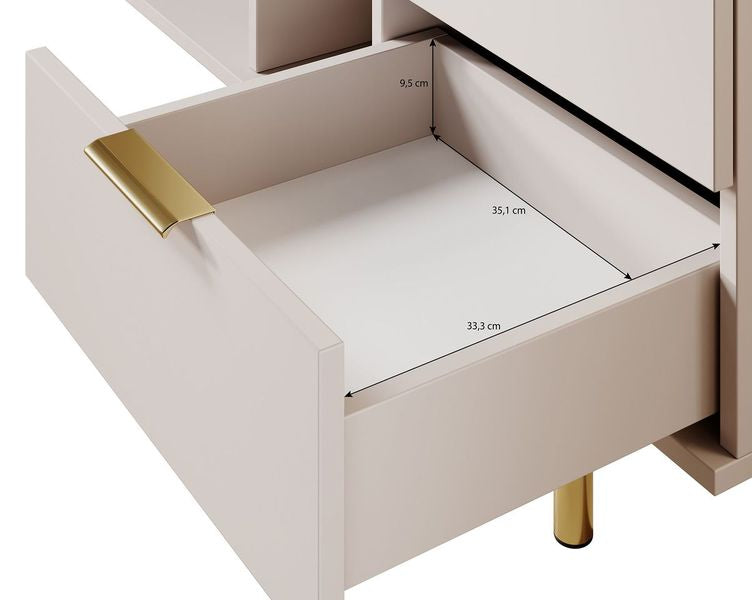 Nicola - TV-Meubel - Mat zwart  - 150 cm