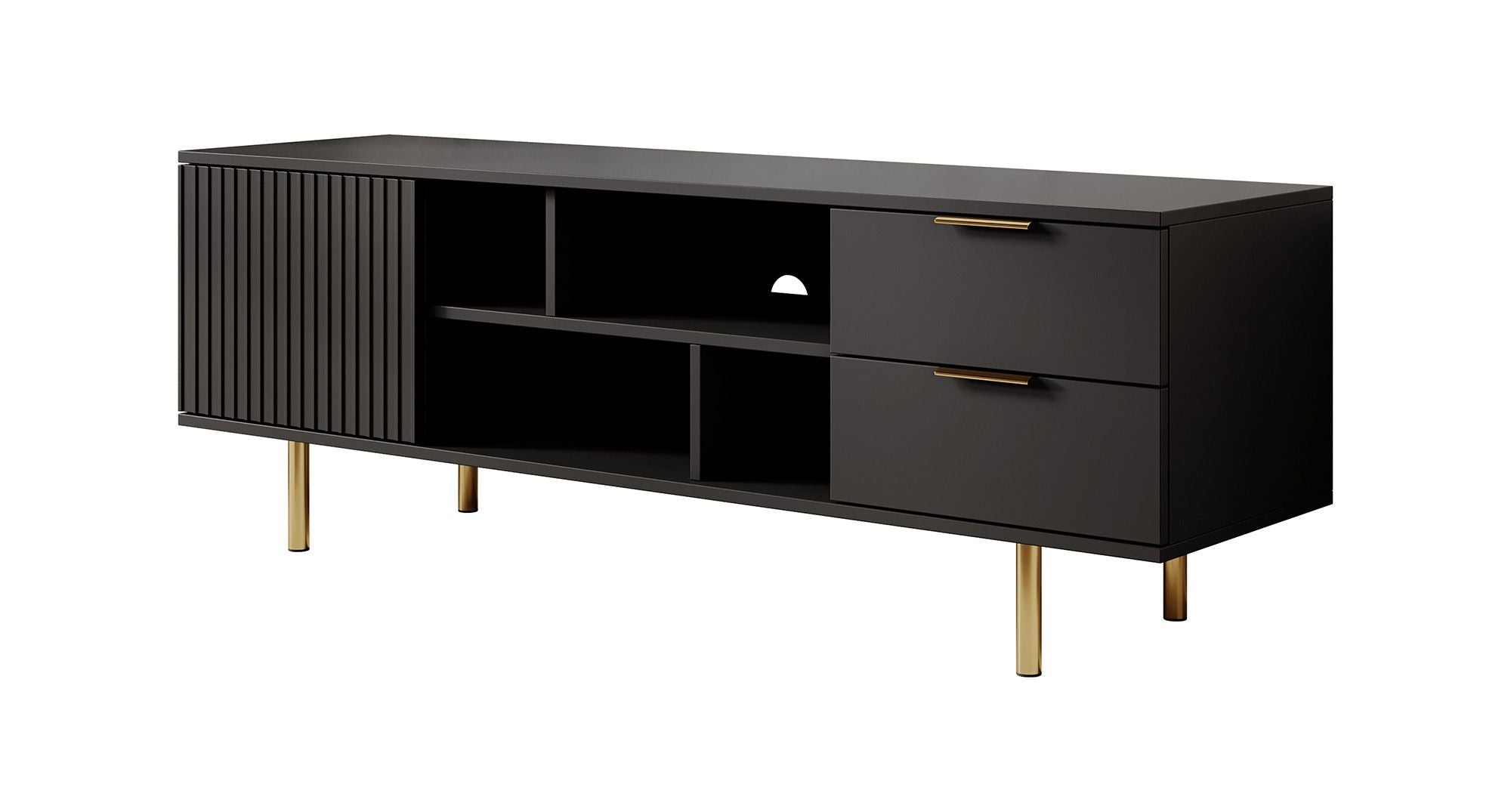 Nicola - TV-Meubel - Mat zwart  - 150 cm
