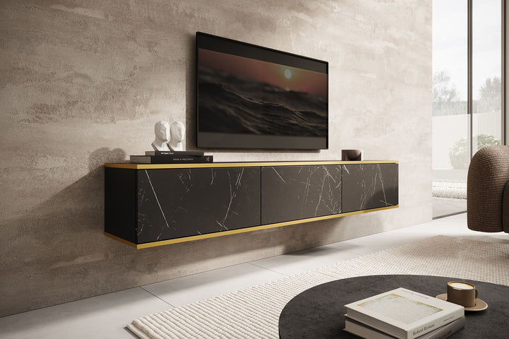 Orleans - TV-Meubel - Zwart marmerlook - 175 cm