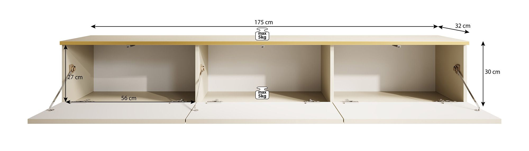 Orleans - TV-Meubel - Zwart  - 175 cm