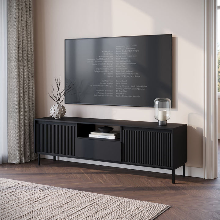 Orvana - TV-Meubel met 2 deuren - Zwart  - 174 cm