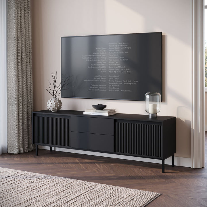 Orvana 2 - TV-Meubel met 2 deuren - Zwart  - 174 cm