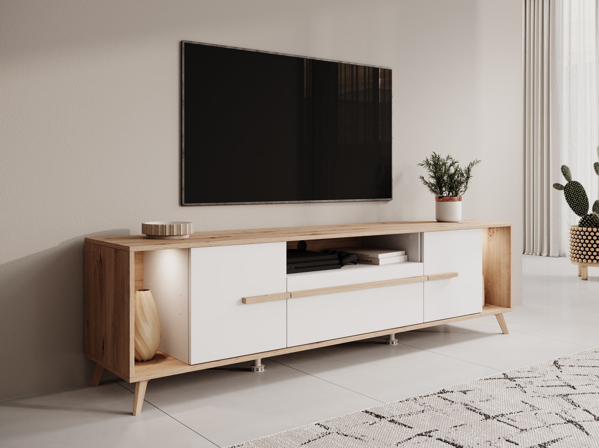 Oswald - TV-Meubel - Wit - 189 cm