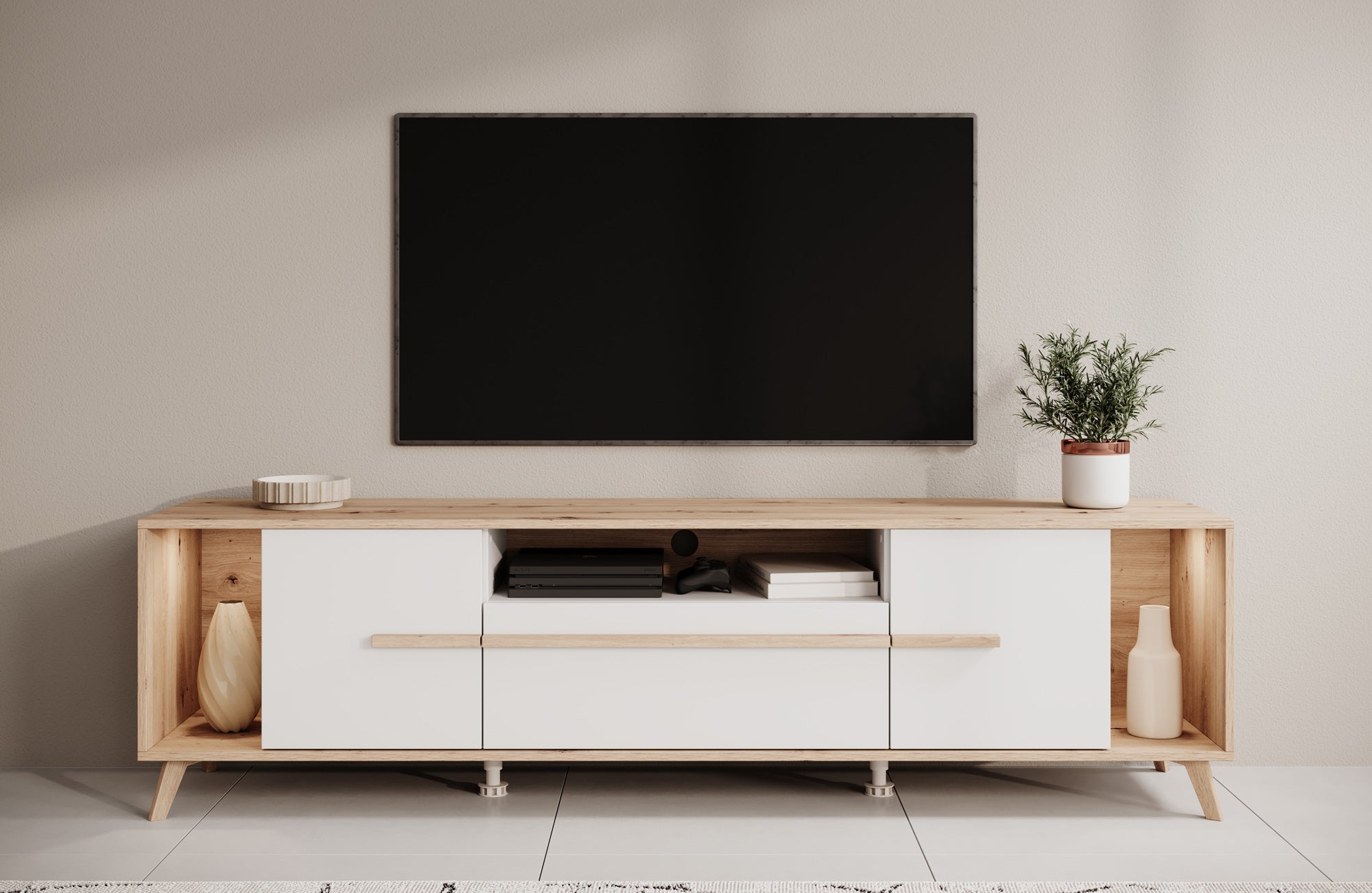 Oswald - TV-Meubel - Wit - 189 cm