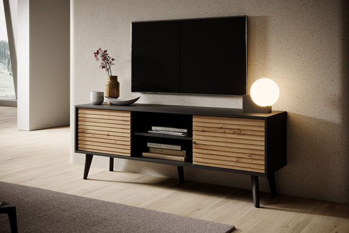 Palladium - TV-Meubel - Eiken/zwart - 154 cm
