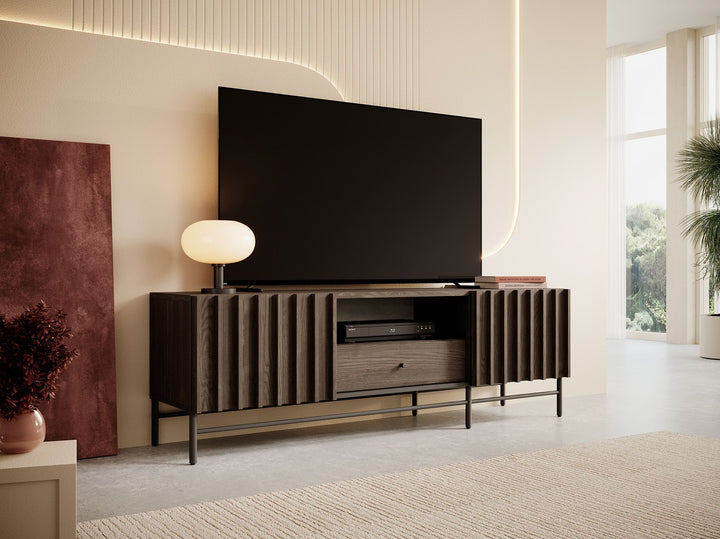 Paz - TV-Meubel met 2 deuren - Donker eiken - 165 cm