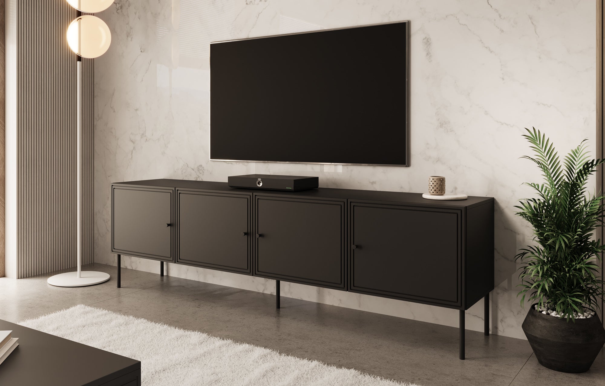Pierson - TV-Meubel - Zwart - 201 cm