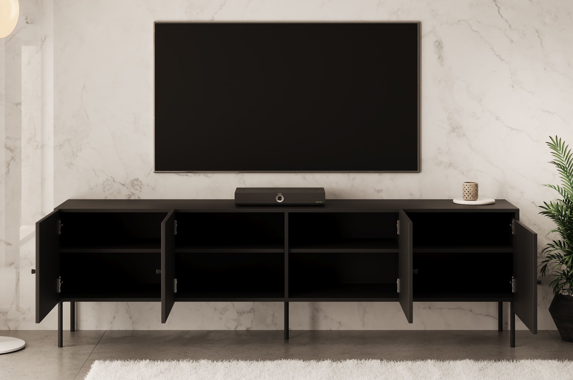 Pierson - TV-Meubel - Zwart - 201 cm