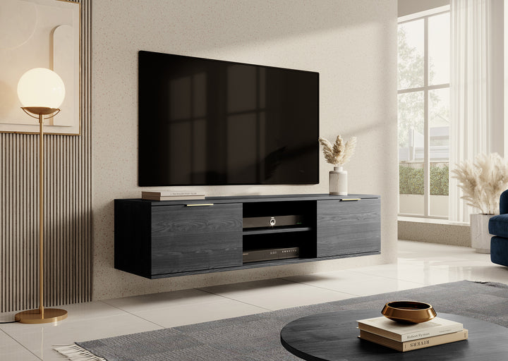 Ponchi 2 - TV-Meubel - Zwart eiken - 150 cm