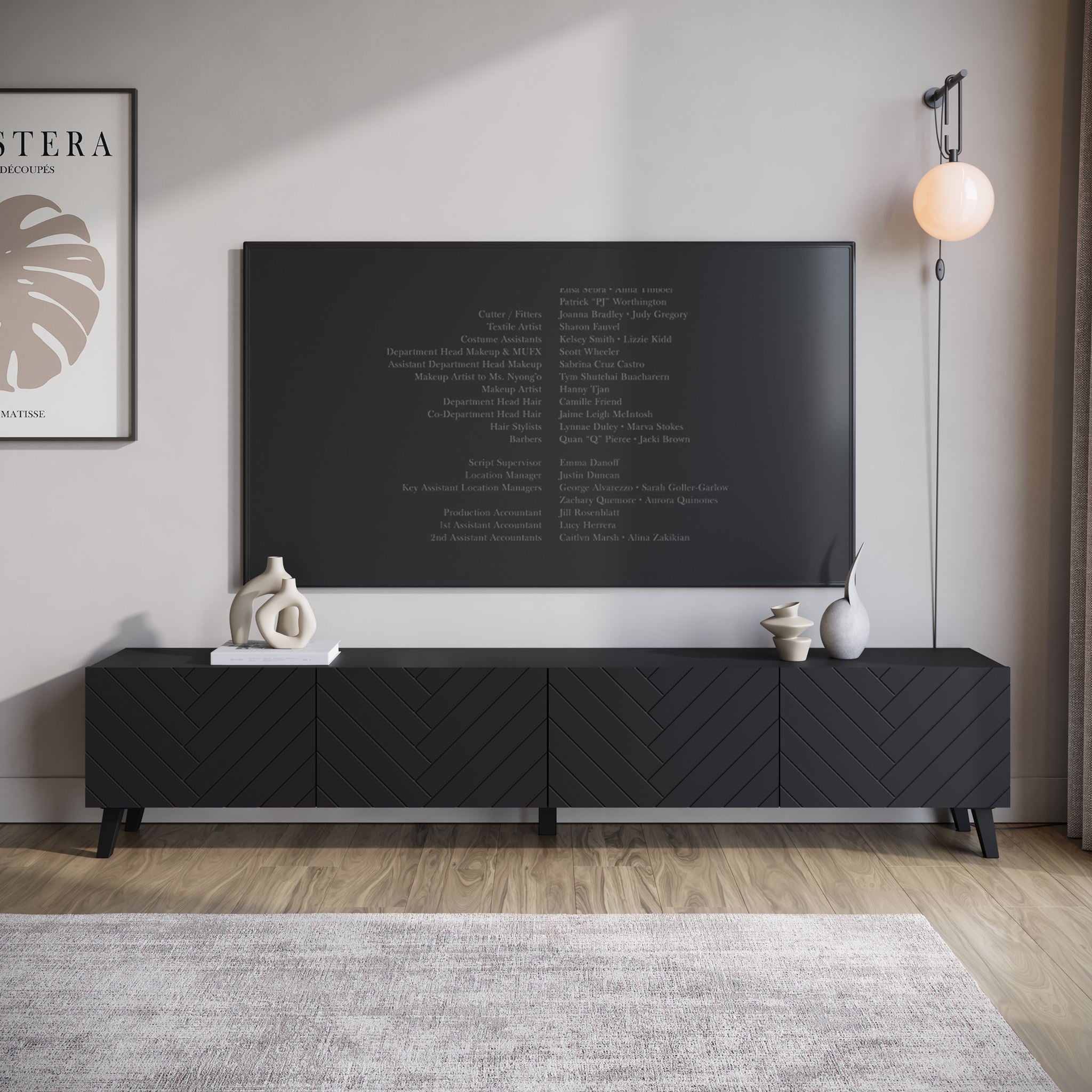 Pulse - TV-Meubel - Zwart - 190 cm
