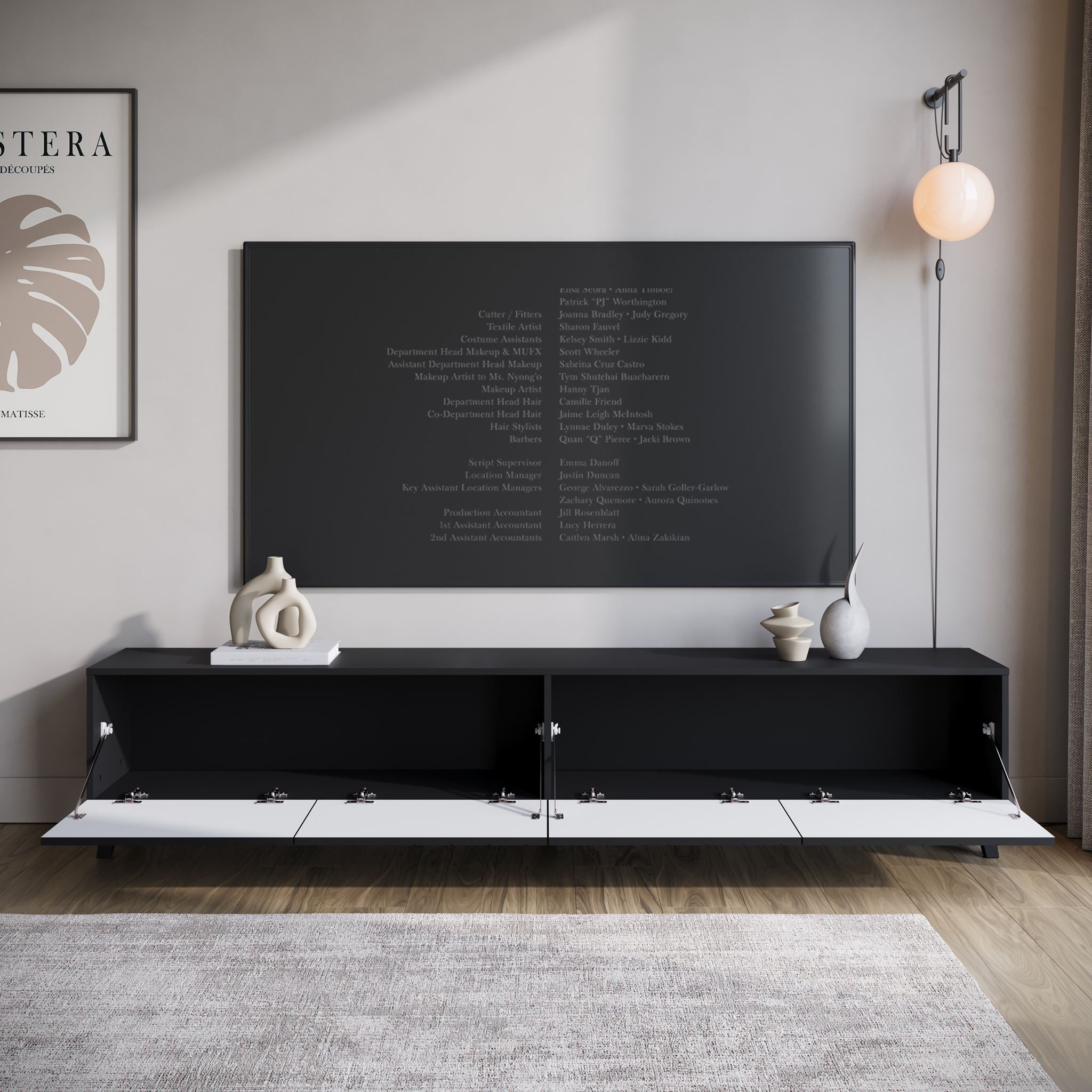 Pulse - TV-Meubel - Zwart - 190 cm